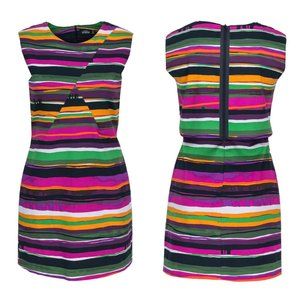 KATE SPADE Cotton Colorful Striped Sheath Dress
